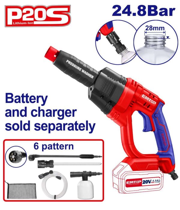 Nettoyeur haute pression sans fil EMTOP ELPW2025012