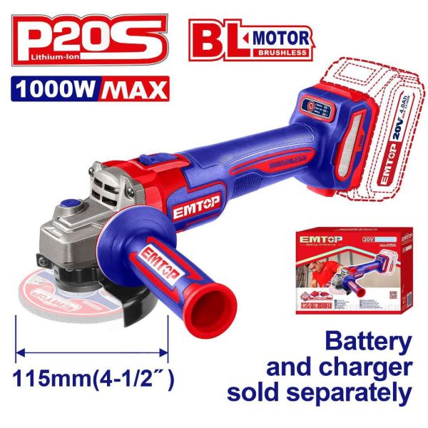 Meule à disque sans fil EMTOP ELAG27153