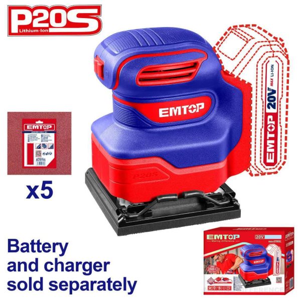 Ponceuse excentrique sans fil EMTOP ELSHS2014